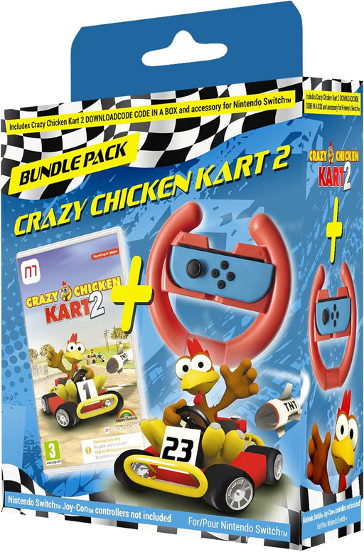 Crazy Chicken Kart 2 Bundle (Includes Steering Wheel) Switch